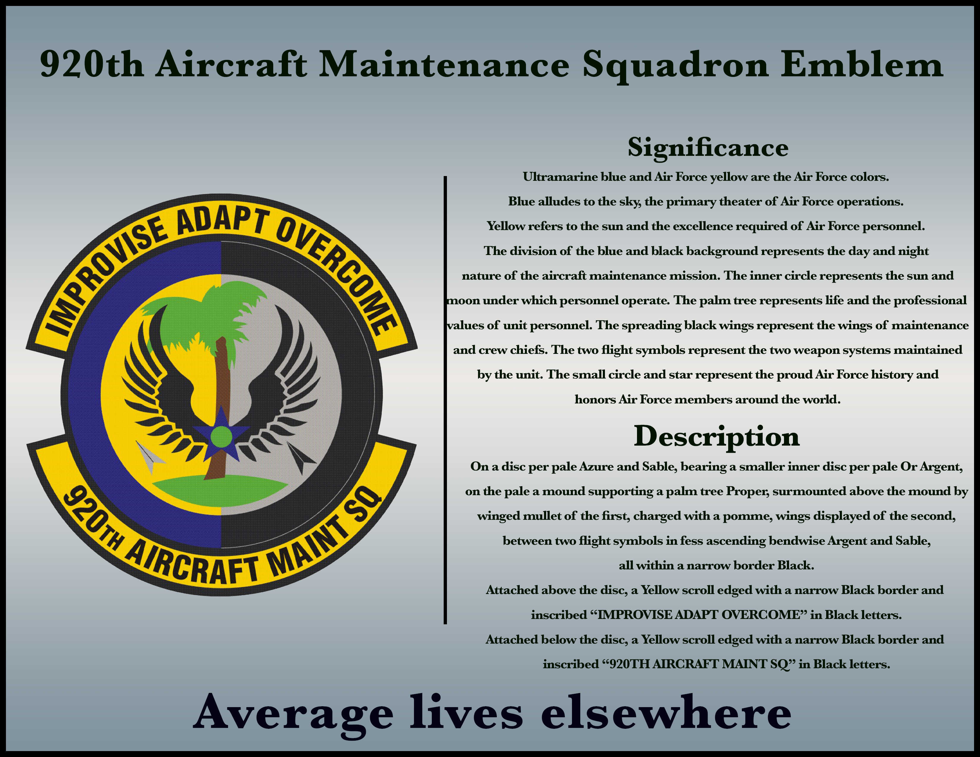 920th Aircraft Maintenance Squadron shield significance