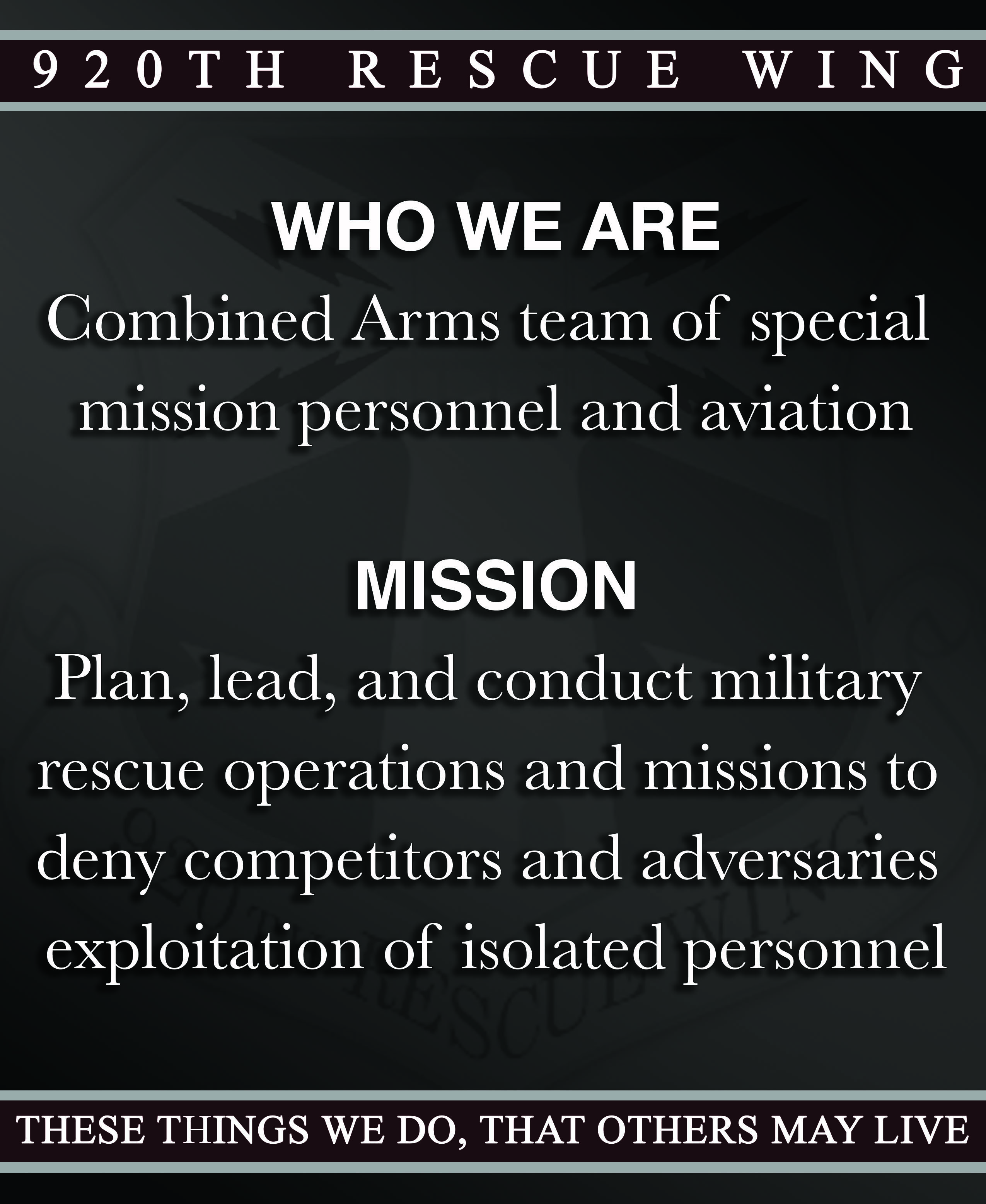 920th Mission Statement